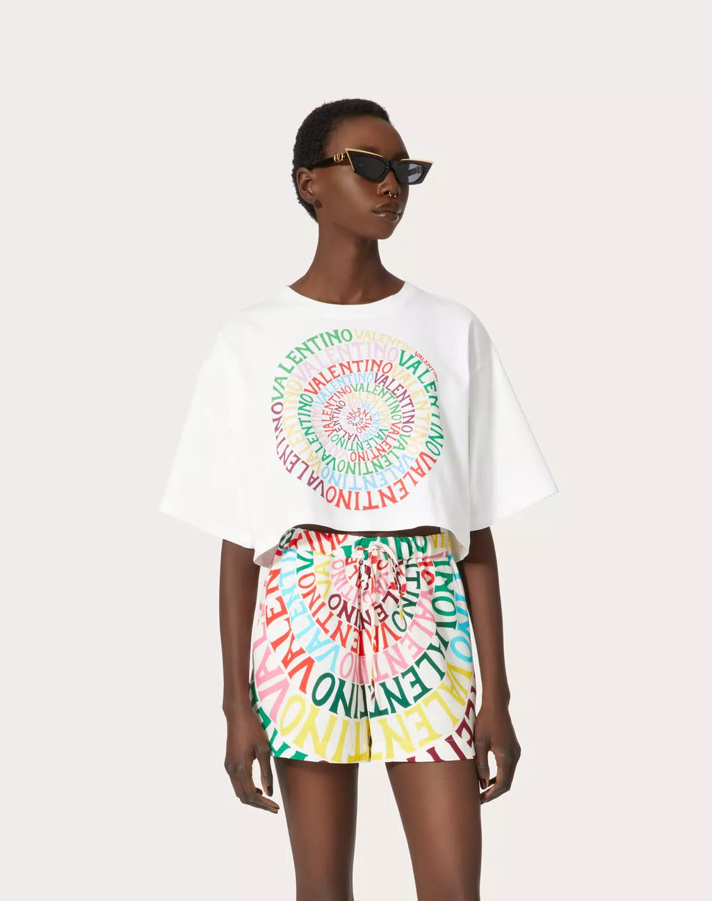 Valentino Loop Jersey T-shirt for women featuring a sleek design and comfortable fit, styled with the brand's signature details.