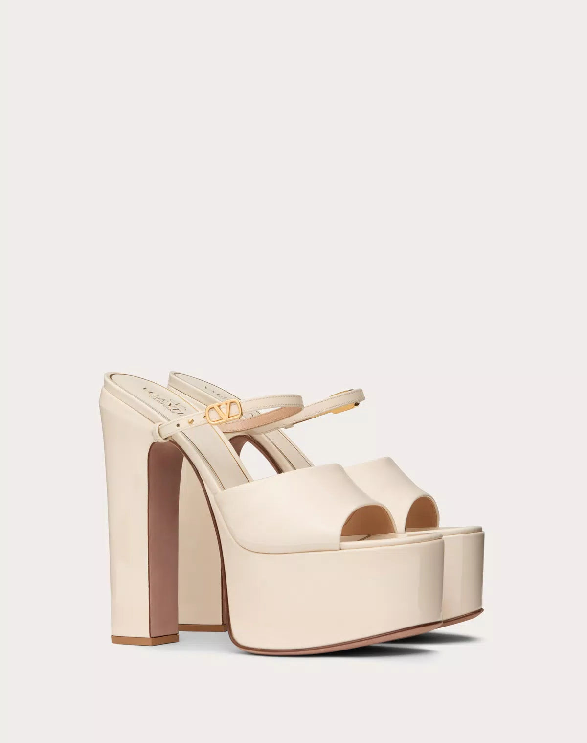 Valentino Garavani Tan-go Platform Patent Leather Slide 155mm