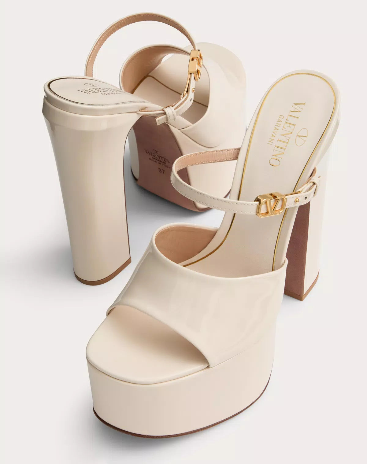 Valentino Garavani Tan-go Platform Patent Leather Slide 155mm