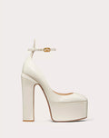 Valentino Garavani Tan-go platform pump in glossy patent leather with 155mm heel, stylish women's shoes.