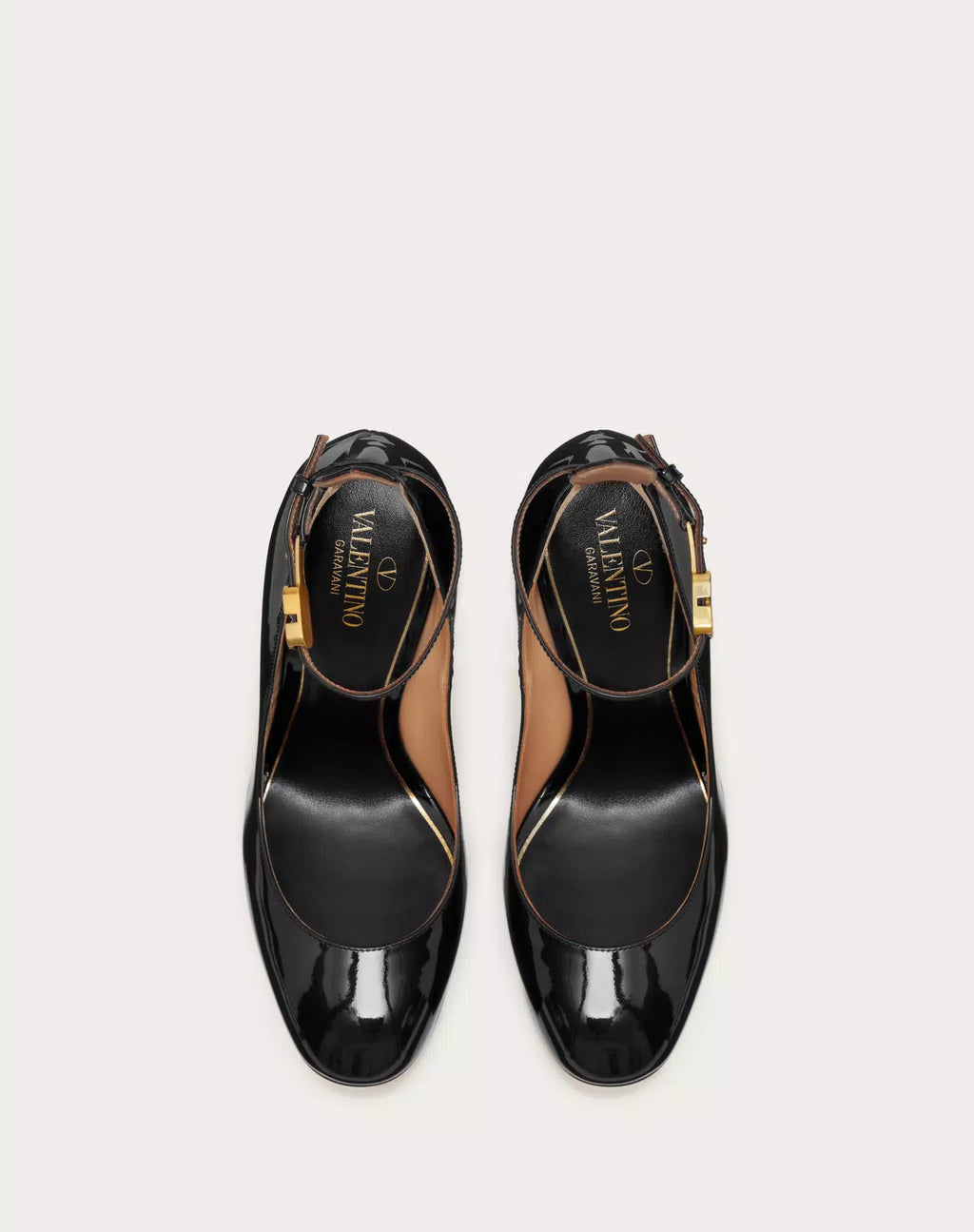 Valentino Garavani Tan-go platform pump in shiny patent leather with 155mm heel, stylish women's footwear.