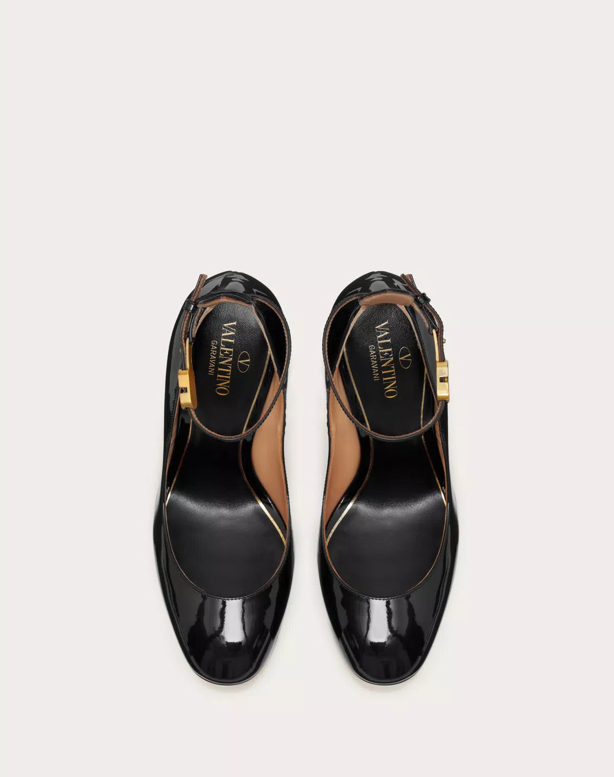 Valentino Garavani Tan-go platform pump in shiny patent leather with 155mm heel, stylish women's footwear.