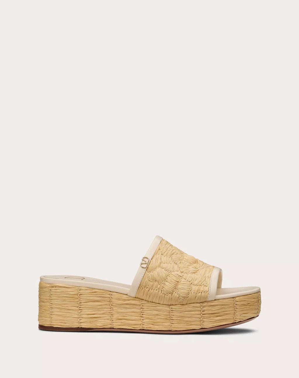 Raflower Flatform Slide Sandal in Raffia 45mm