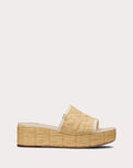 Raflower Flatform Slide Sandal in Raffia 45mm