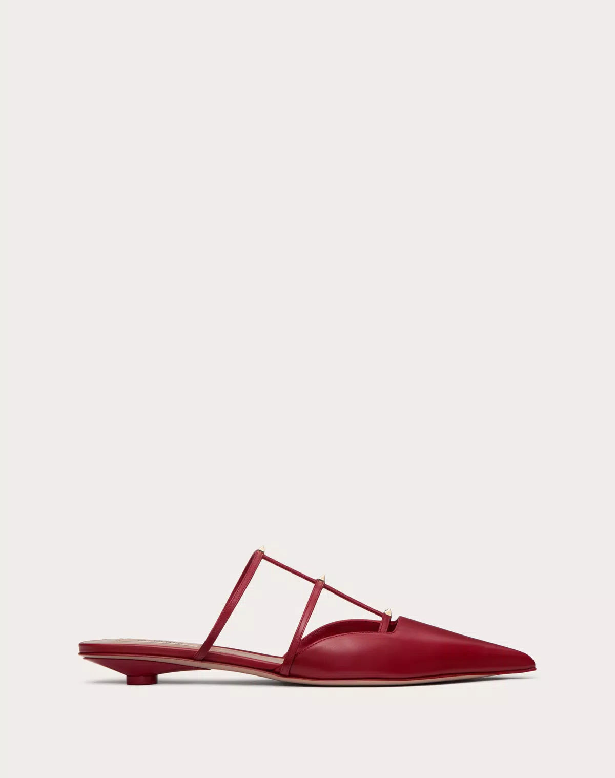 Valentino Rockstud Wispy calfskin mule for women, 20mm heel, stylish slip-on shoes with studded detailing.
