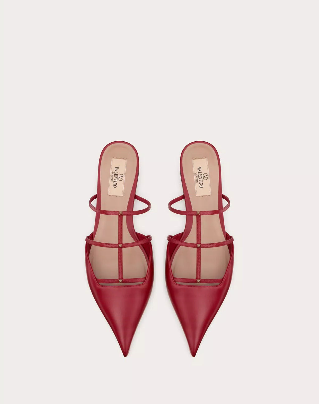 Valentino Rockstud Wispy Calfskin Mule, 20mm women’s shoes with studded design and sleek silhouette, displayed on a neutral background.
