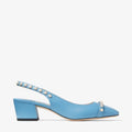 Jimmy Choo Blue Pearl-Adorned Heels