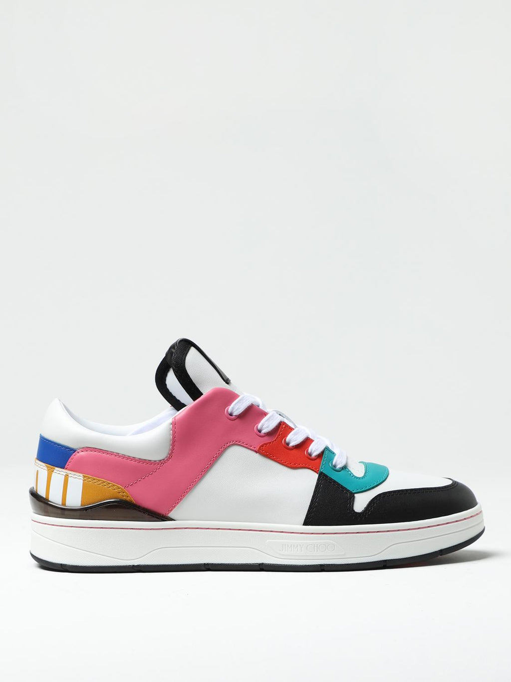 Jimmy Choo Florent men's multicolor leather sneakers with stylish design and casual fit.