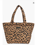 Medium quilted nylon tote with cheetah print from Marc Jacobs, featuring a spacious interior and stylish design.