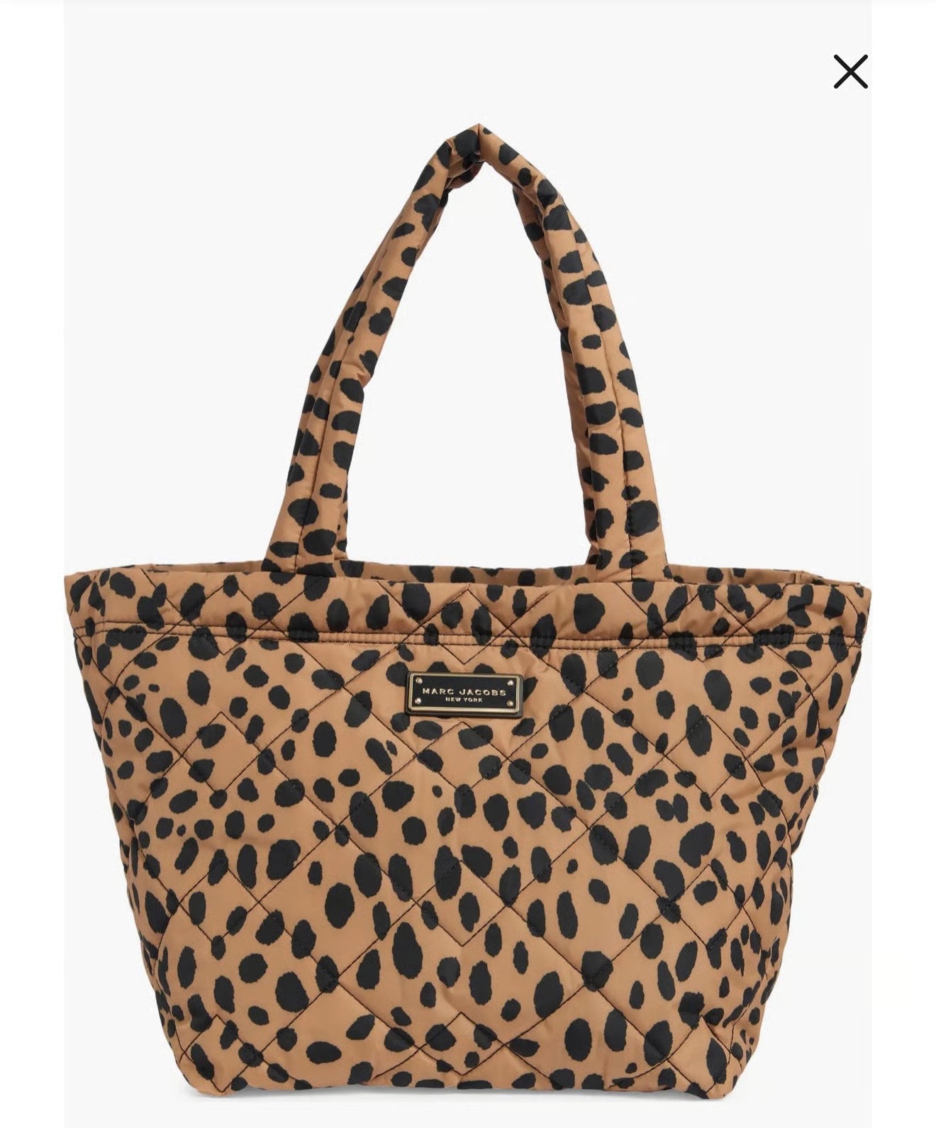Marc Jacobs Medium Cheetah Print Quilted Nylon Tote