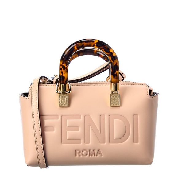 Fendi By The Way Mini Boston Bag in black leather with gold hardware, compact women’s bag, stylish and versatile accessory
