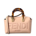 Fendi By The Way Mini Boston Bag in black leather with gold hardware, compact women’s bag, stylish and versatile accessory