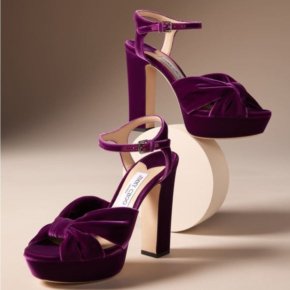 Jimmy Choo Heloise 120 Platform Sandals in Purple