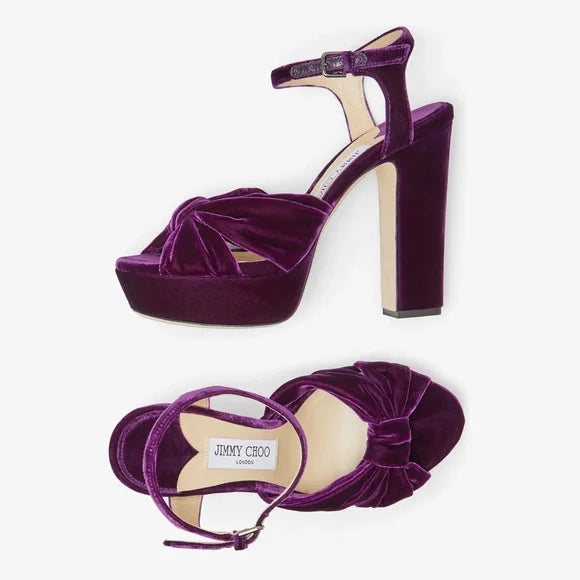 Jimmy Choo Heloise 120 Platform Sandals in Purple