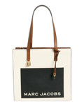 Mini Marc Jacobs Grind tote bag in smoked almond multi-colored leather with top handles and spacious interior.