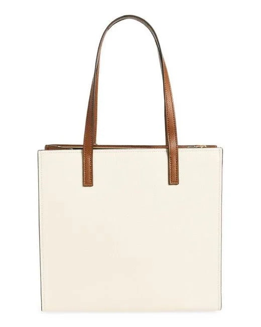 Mini Marc Jacobs Grind Tote Bag in smoked almond multi-colored leather, featuring sleek tote design and durable handles.