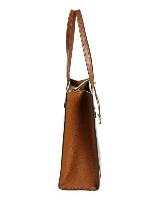 Mini Marc Jacobs Grind tote bag in smoked almond multi-colored leather with sleek handles and spacious interior.