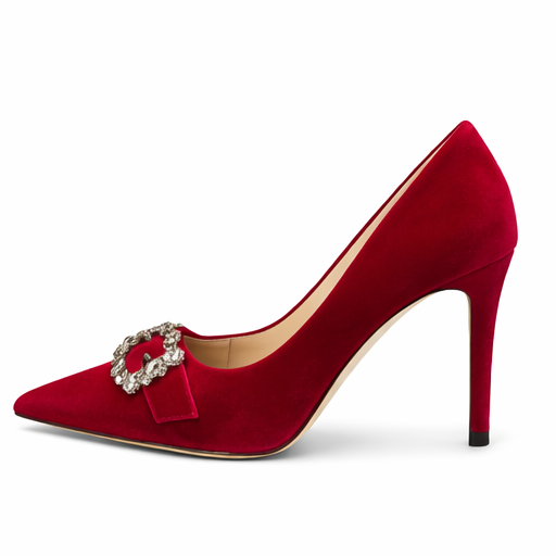 Jimmy Choo Velvet Pumps with Crystal Embellishments