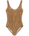 Zimmermann stretch-corded lace scoop bodysuit for women, featuring neutral tones and intricate lace details.